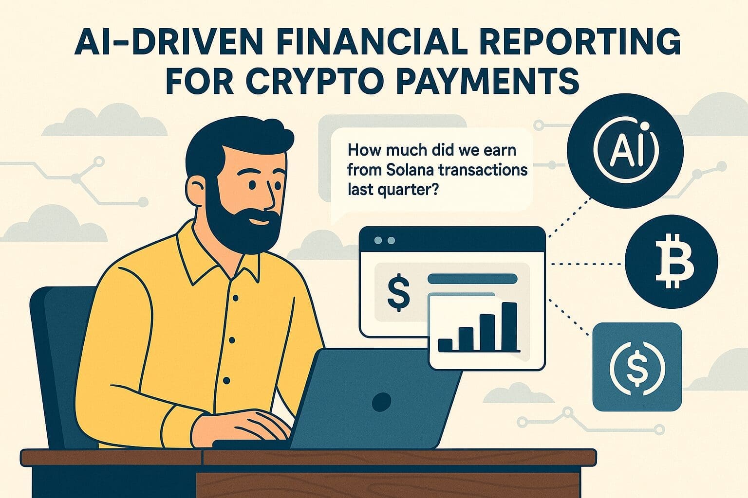 AI-driven financial reporting for crypto payments.